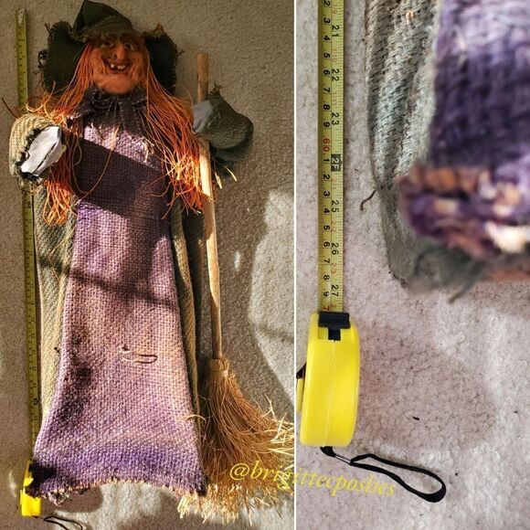 HALLOWEEN 27" Tall Witch with Broom Decoration - Picture 14 of 15